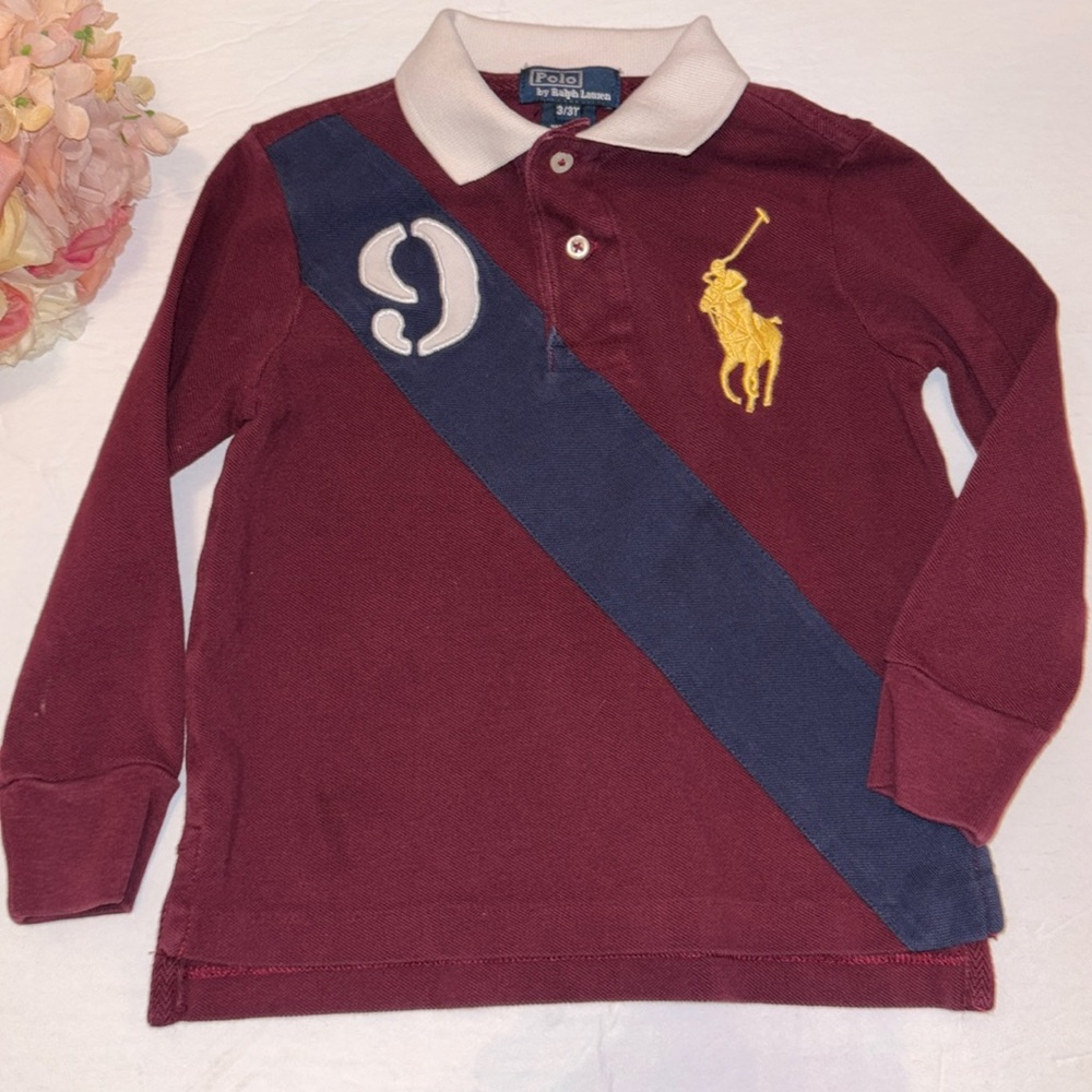 Polo Ralph Lauren Boys Rugby 3T Dark Red Boys Polo Rugby 3T Number 9 RL …